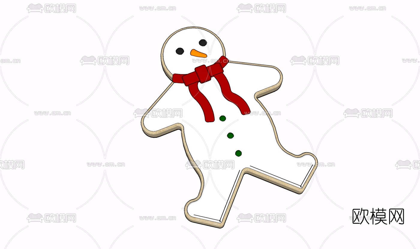 现代雪人摆件免费su模型