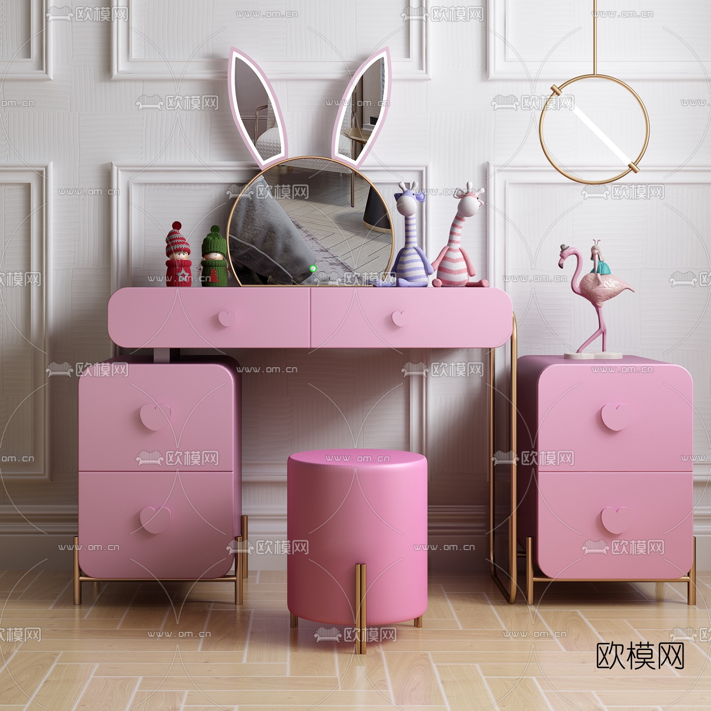 北欧简易梳妆台3d模型