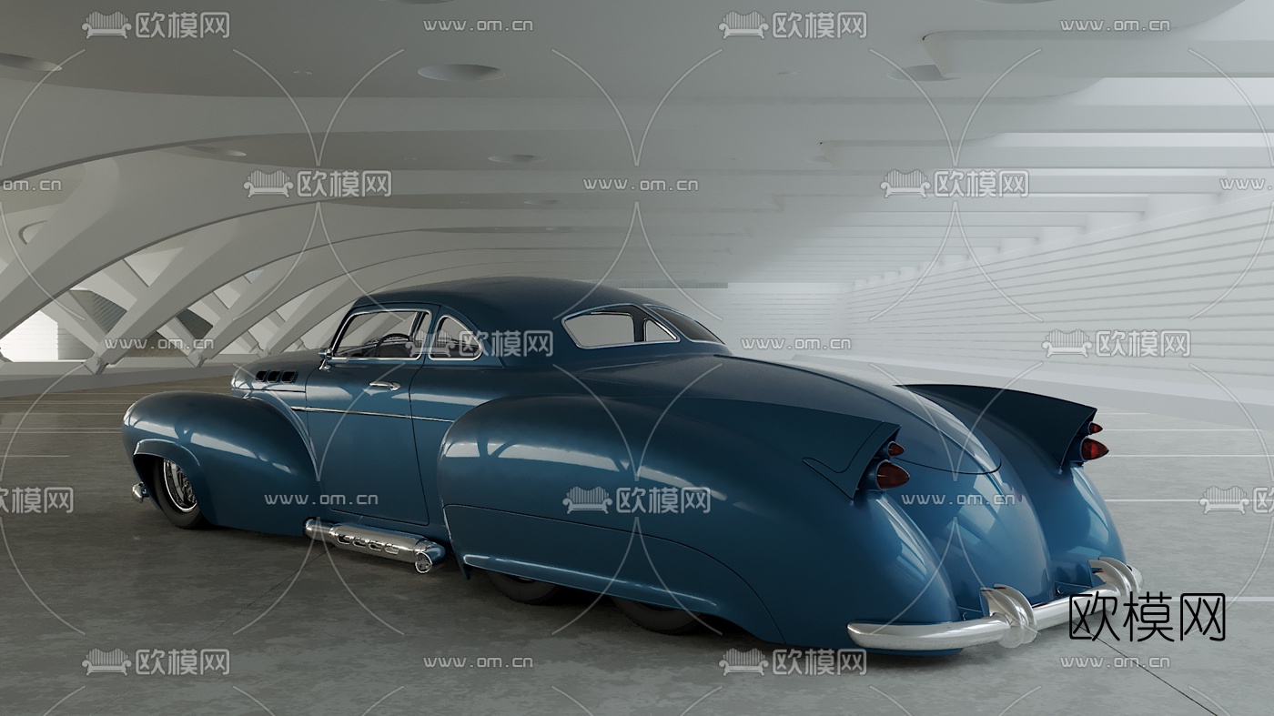 现代复古跑车3d模型
