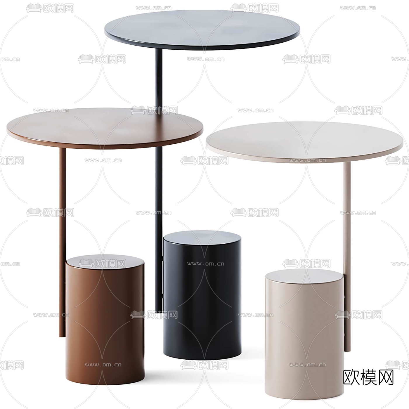 现代圆几角几3d模型