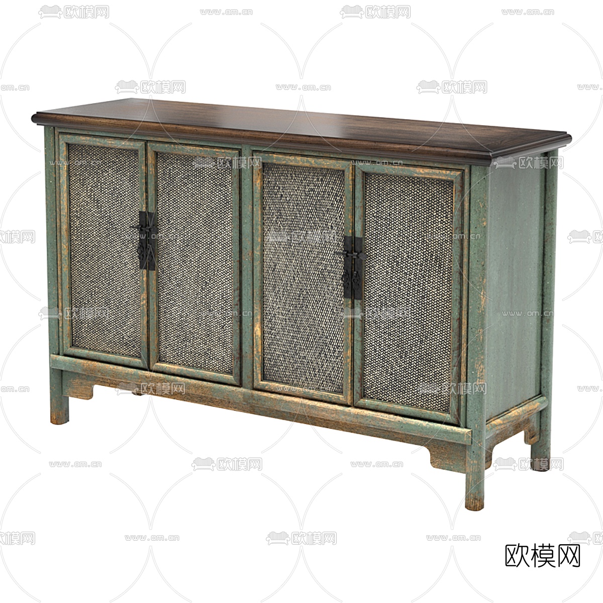 美式复古玄关边柜3d模型