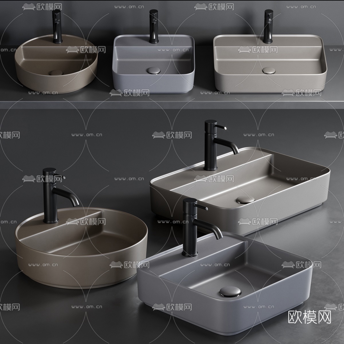 现代台盆洗手盆3d模型