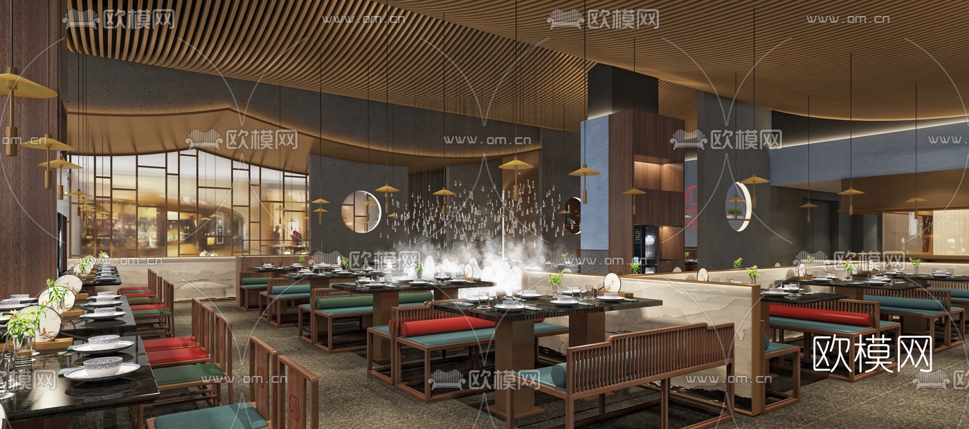 新中式中餐厅3d模型