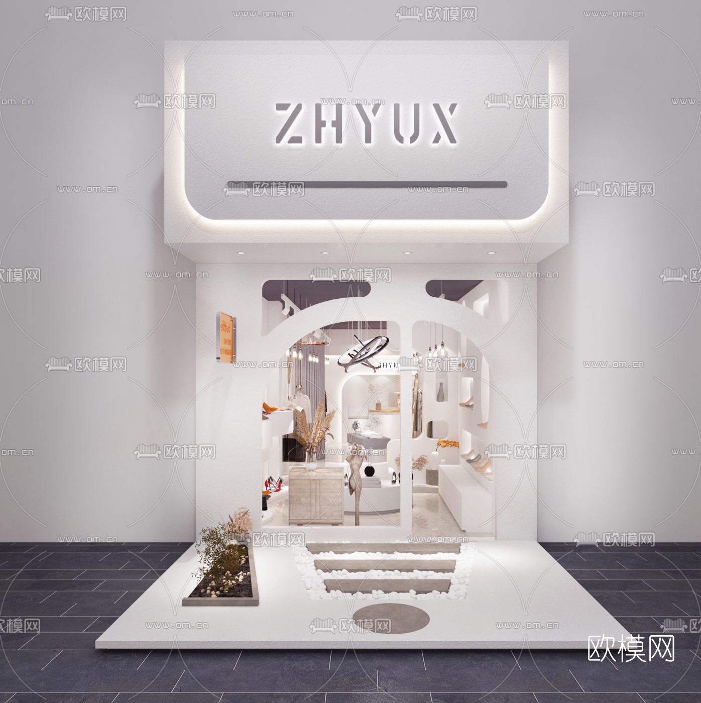 现代女装服装店3d模型
