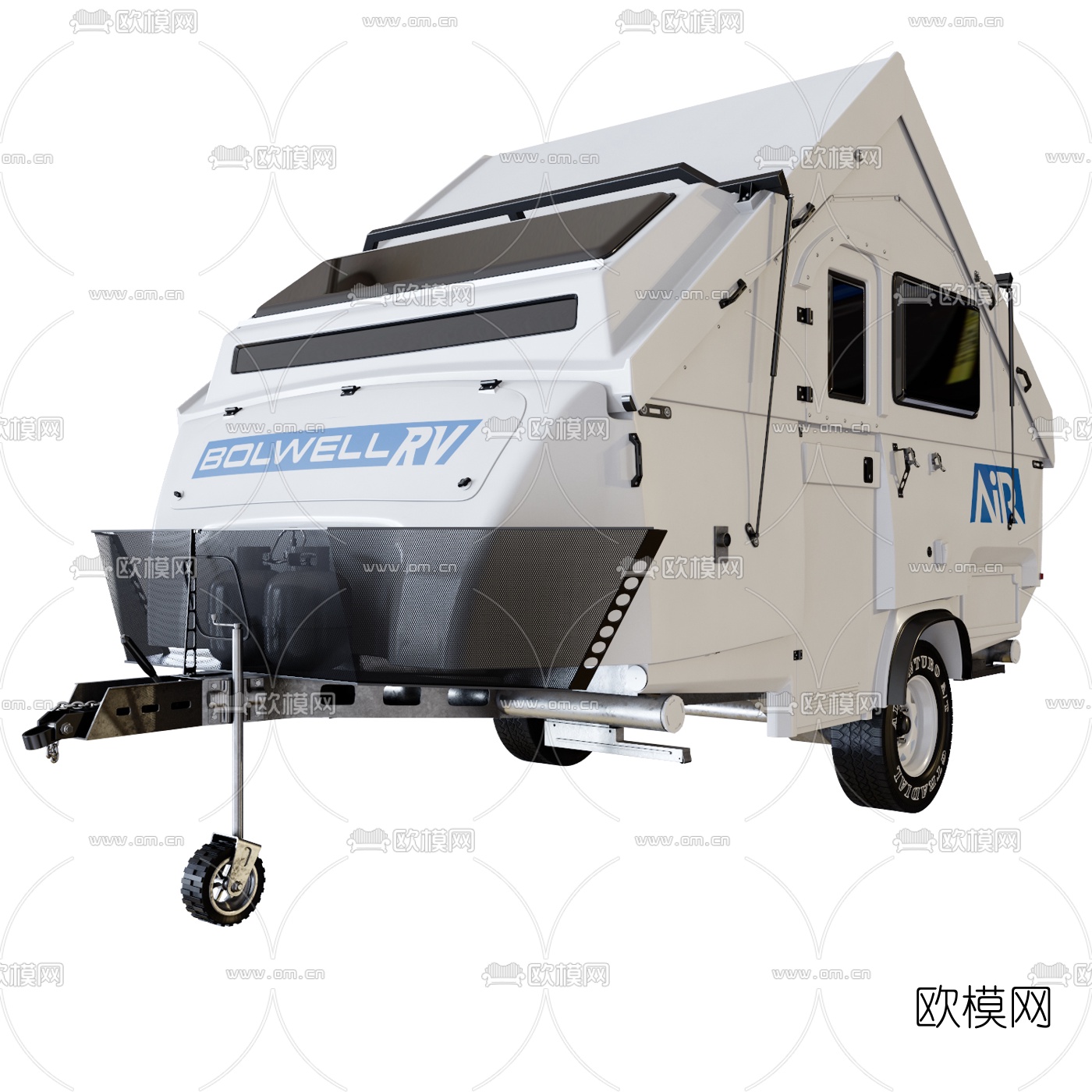 现代拖拉式房车3d模型下载（渲染图3）