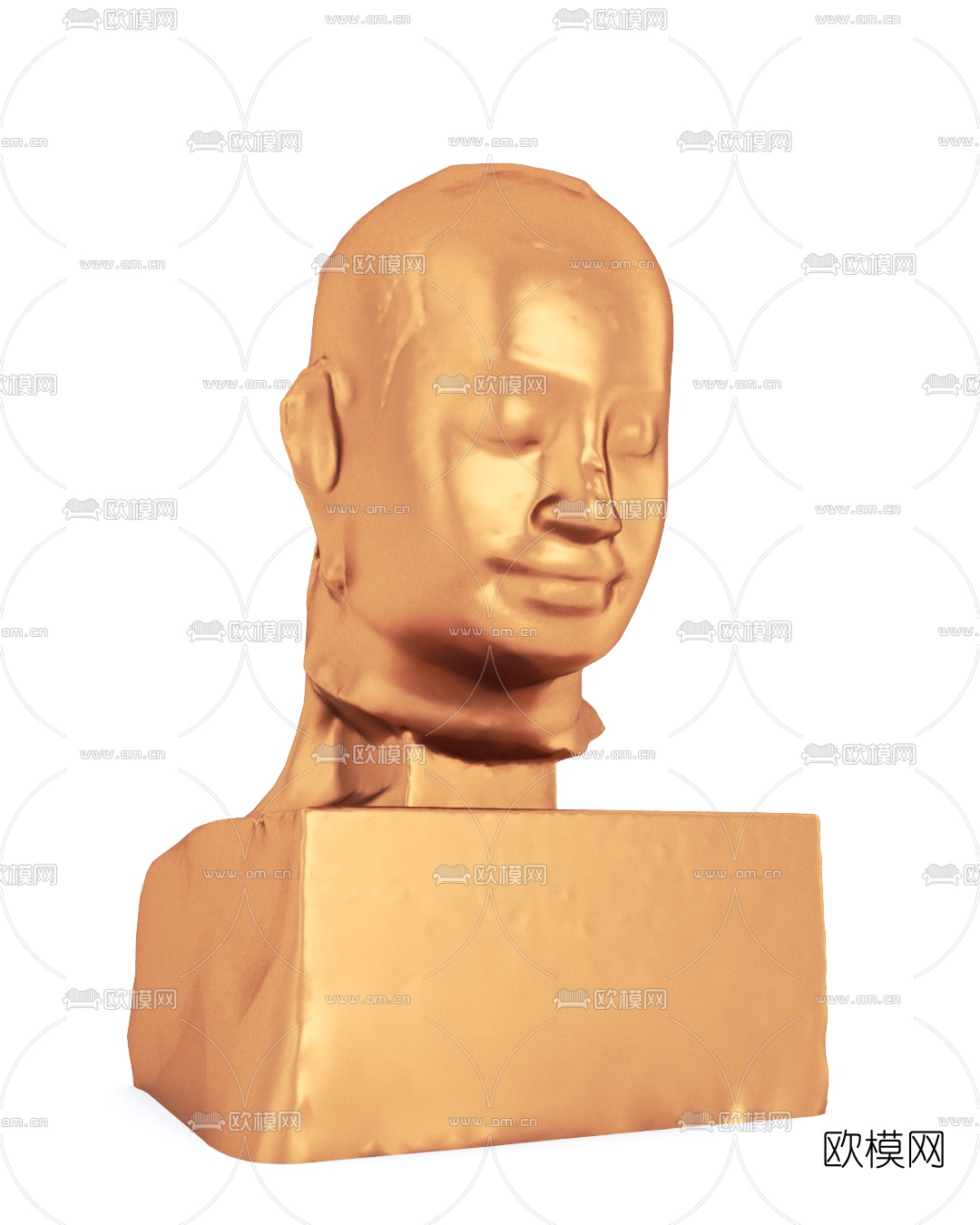 现代人头雕塑免费3d模型下载