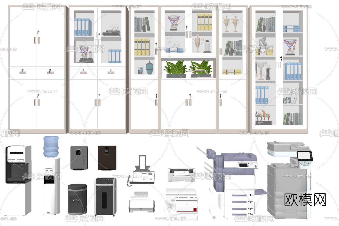 现代饮水机打印机su模型下载