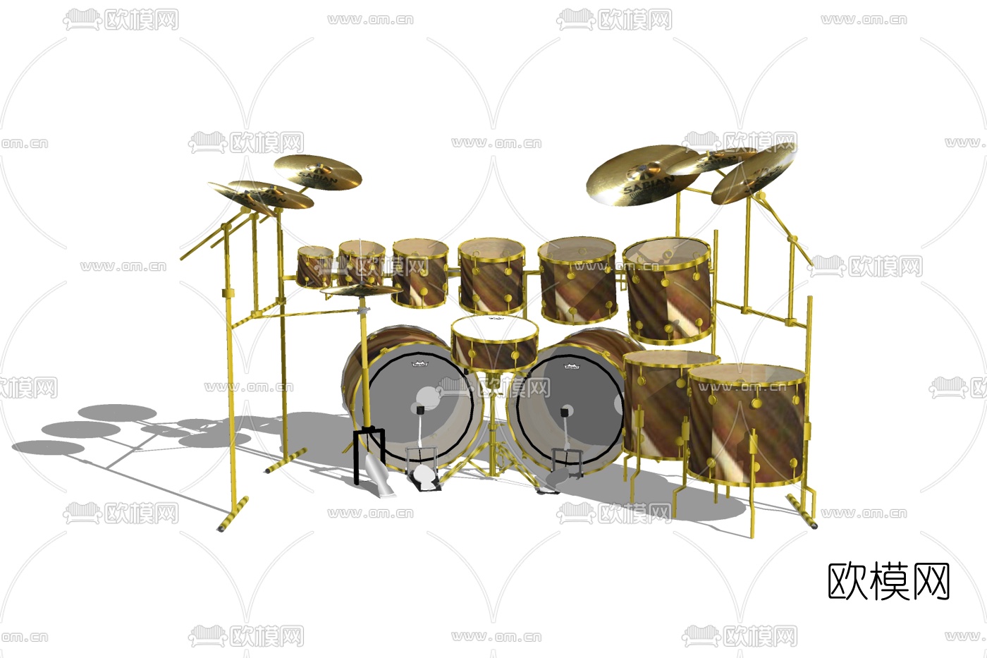 现代架子鼓免费su模型下载