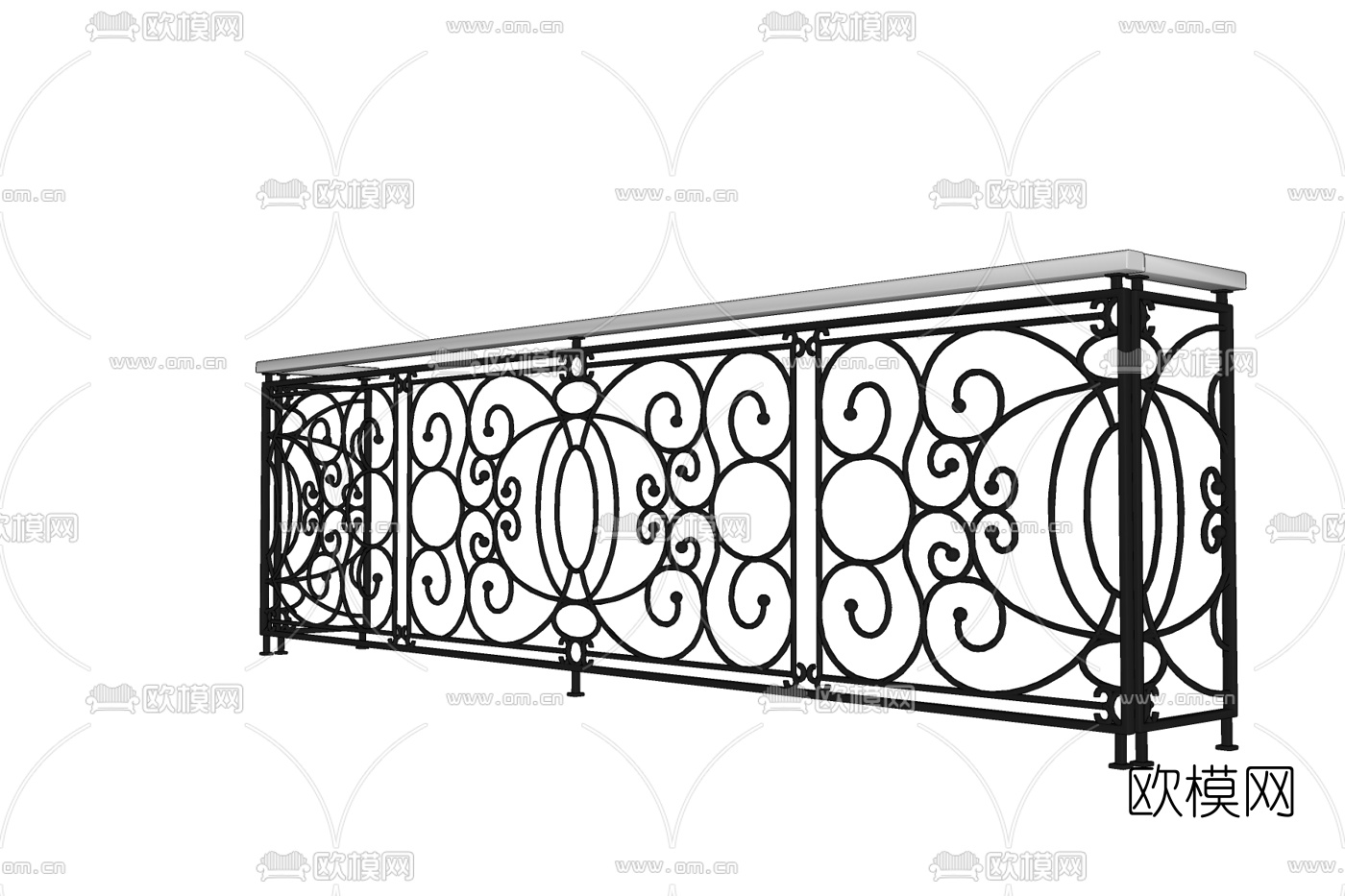 欧式铁艺护栏免费su模型下载