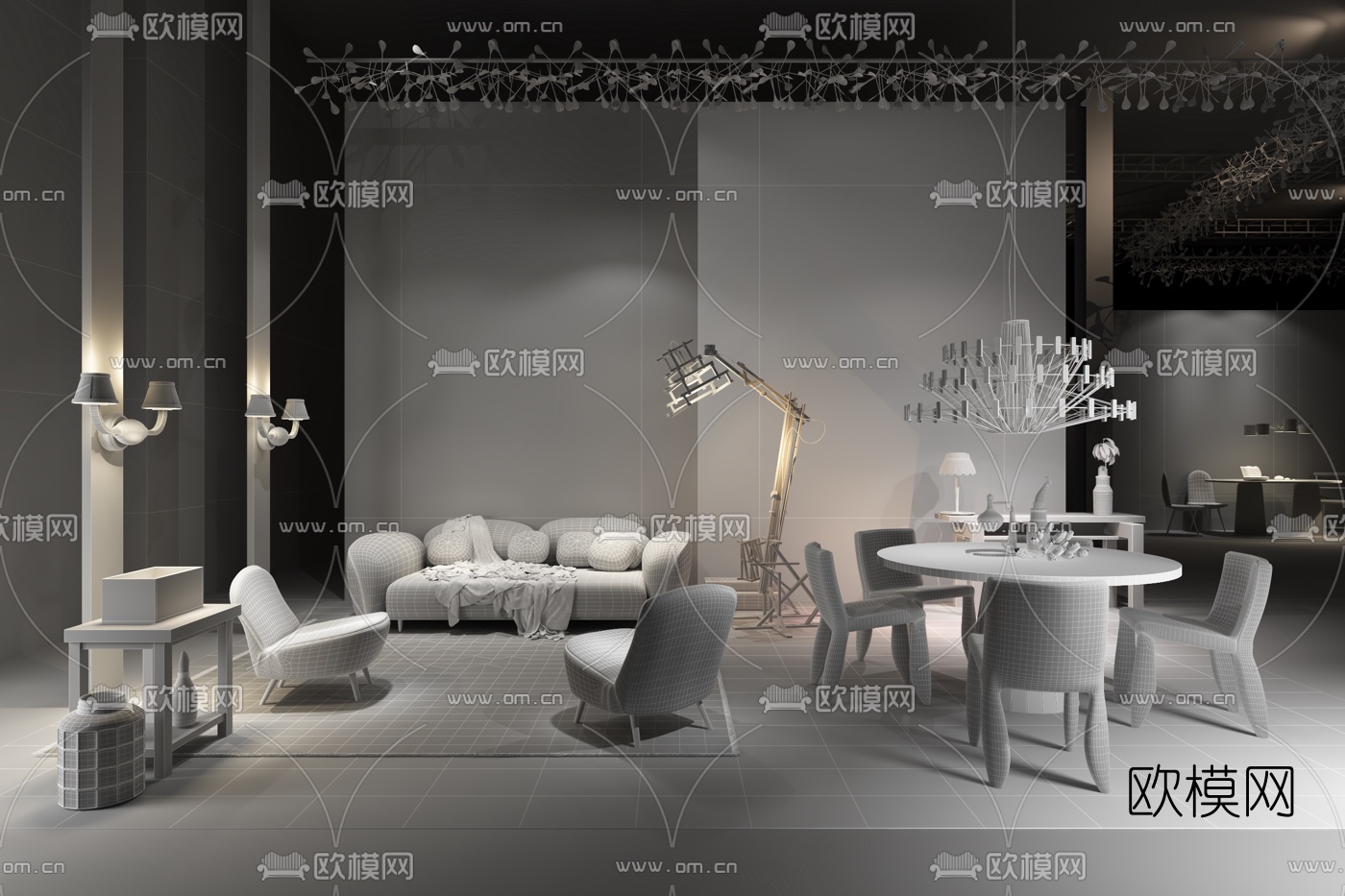 荷兰Moooi品牌 现代家具软装展厅3d模型