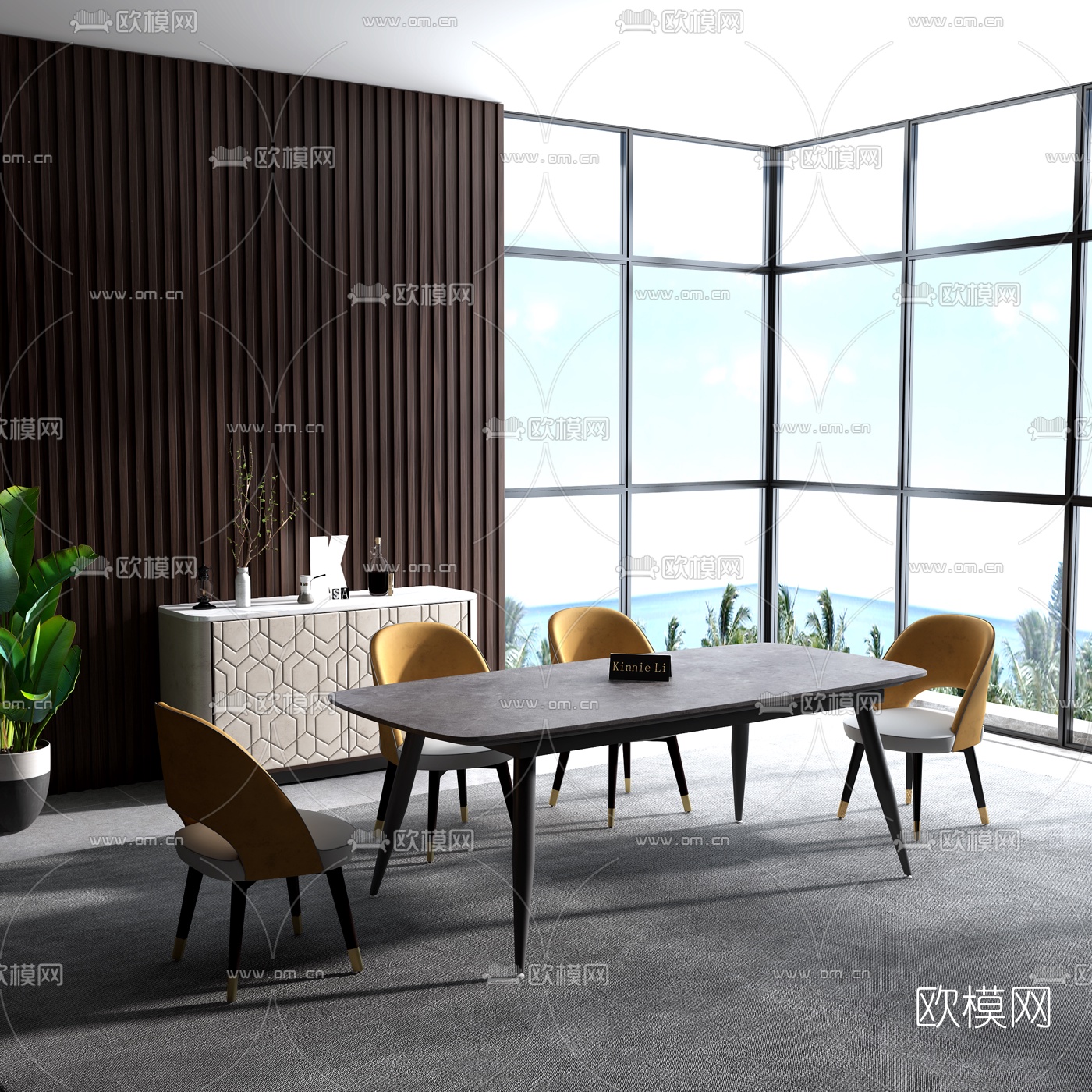 现代简约餐桌椅3d模型