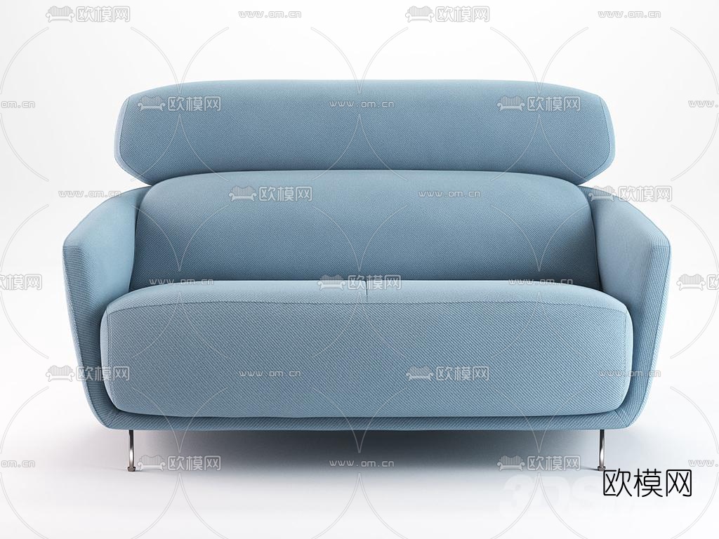 现代高背双人沙发免费3d模型下载（渲染图2）