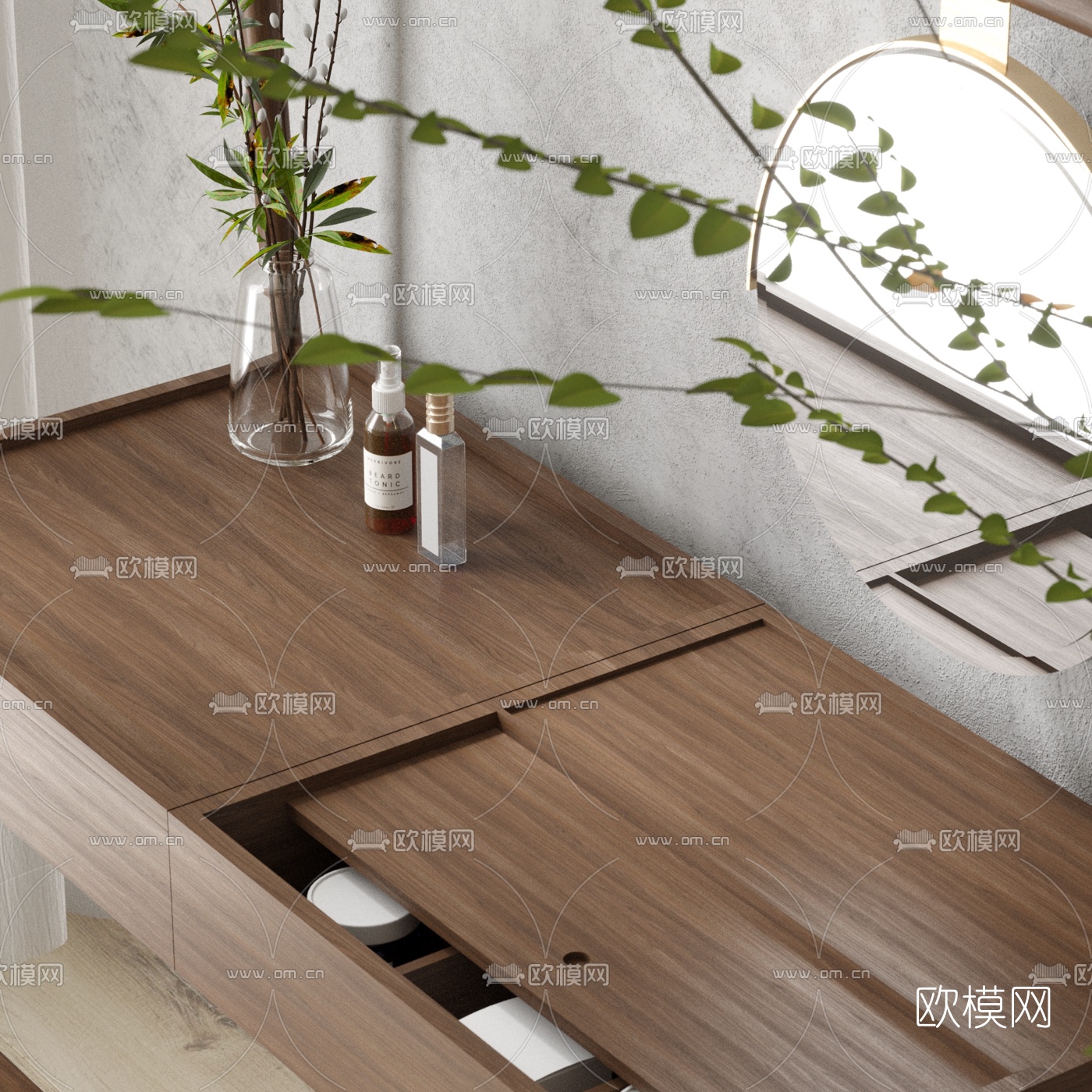 北欧简约梳妆台3d模型