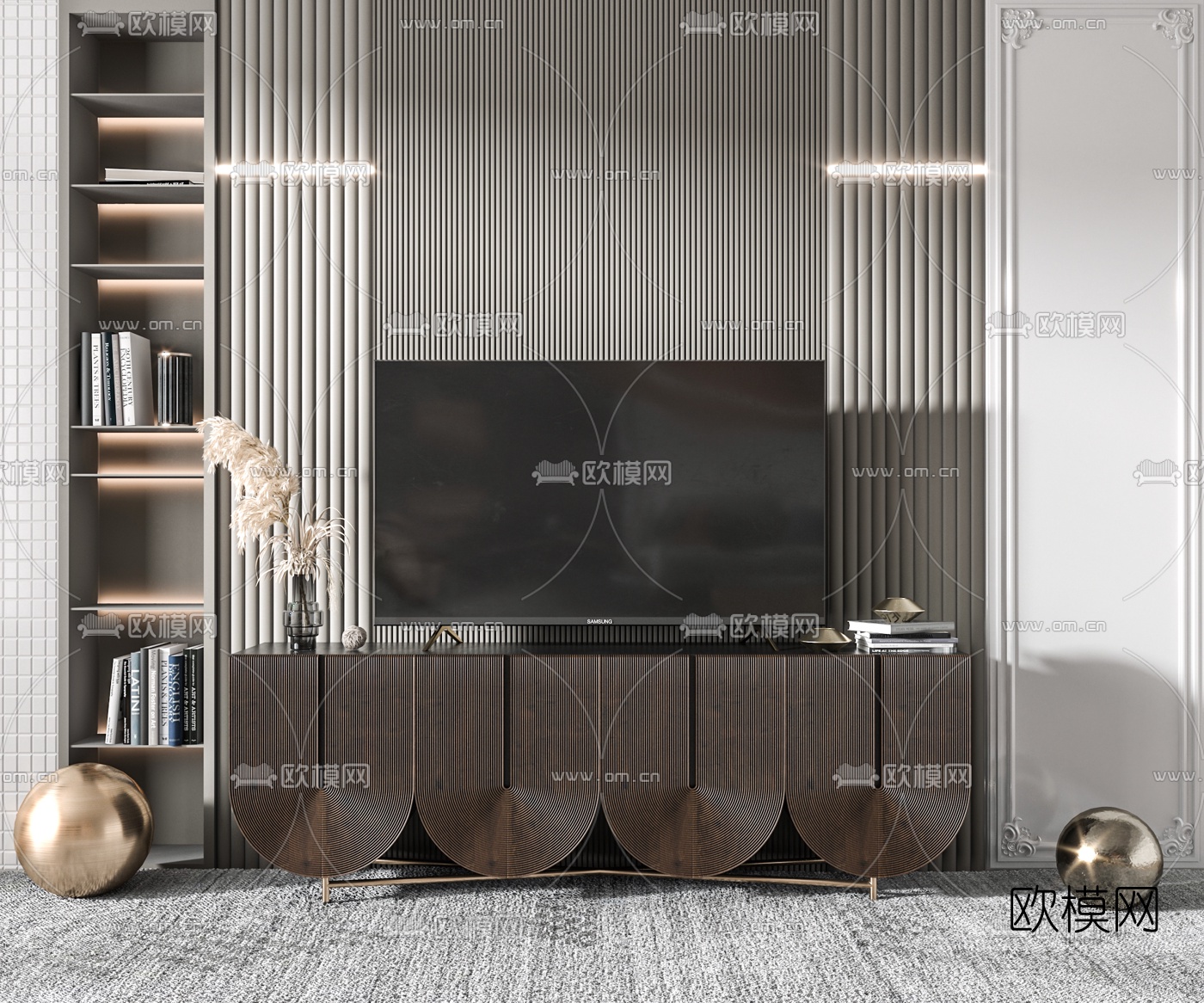 后现代轻奢电视柜3d模型