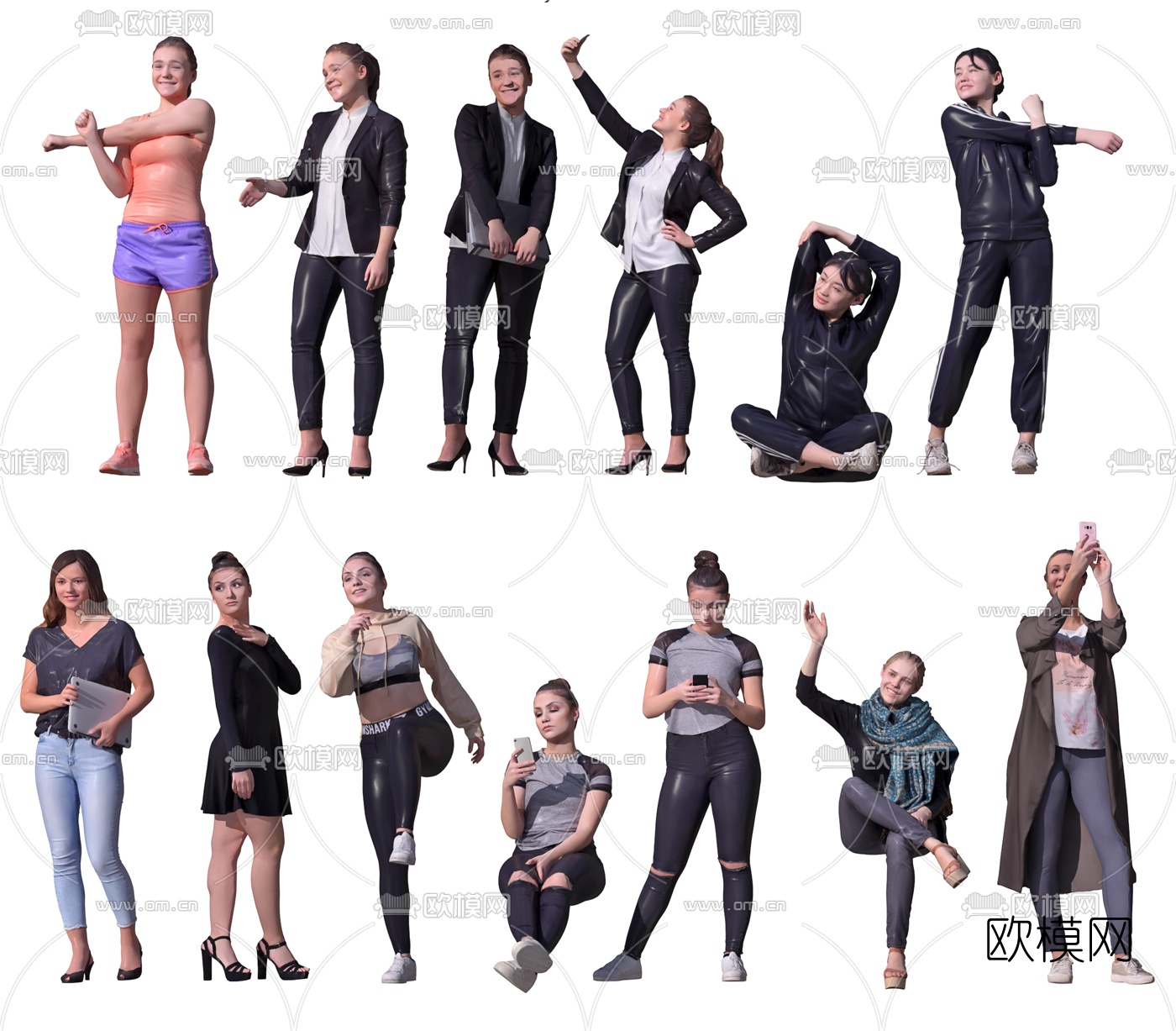 欧式美女人物3d模型下载（渲染图3）