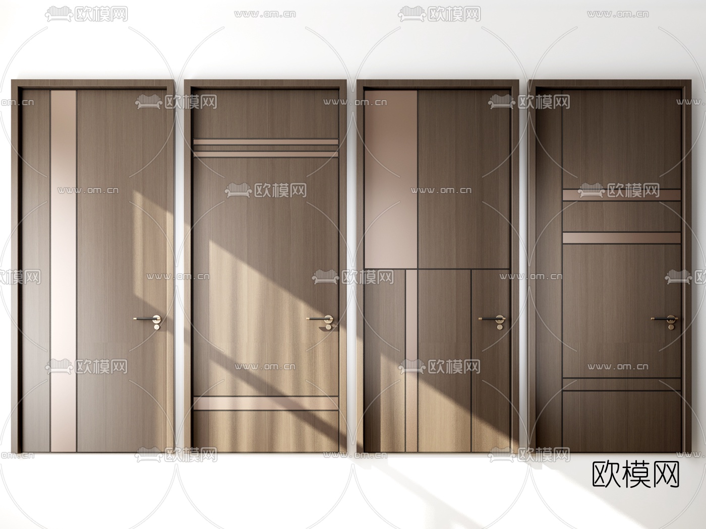 现代房门单开门3d模型