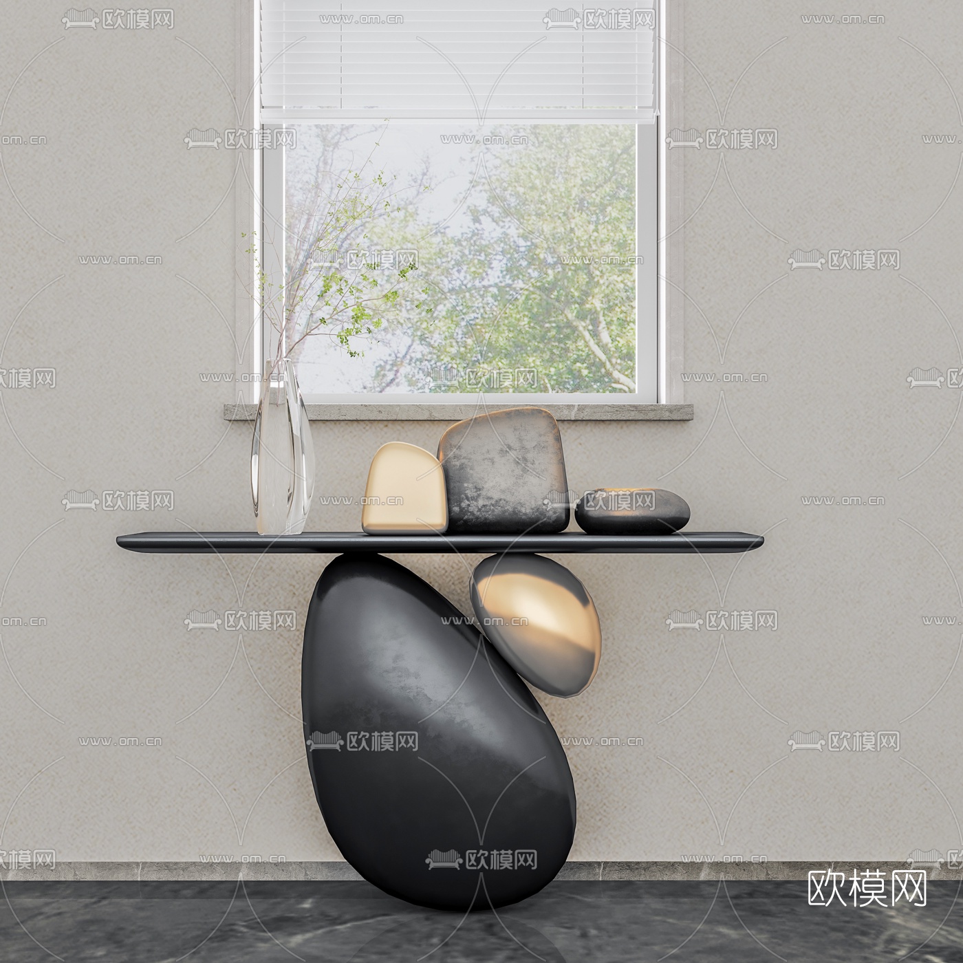 现代个性端景台3d模型
