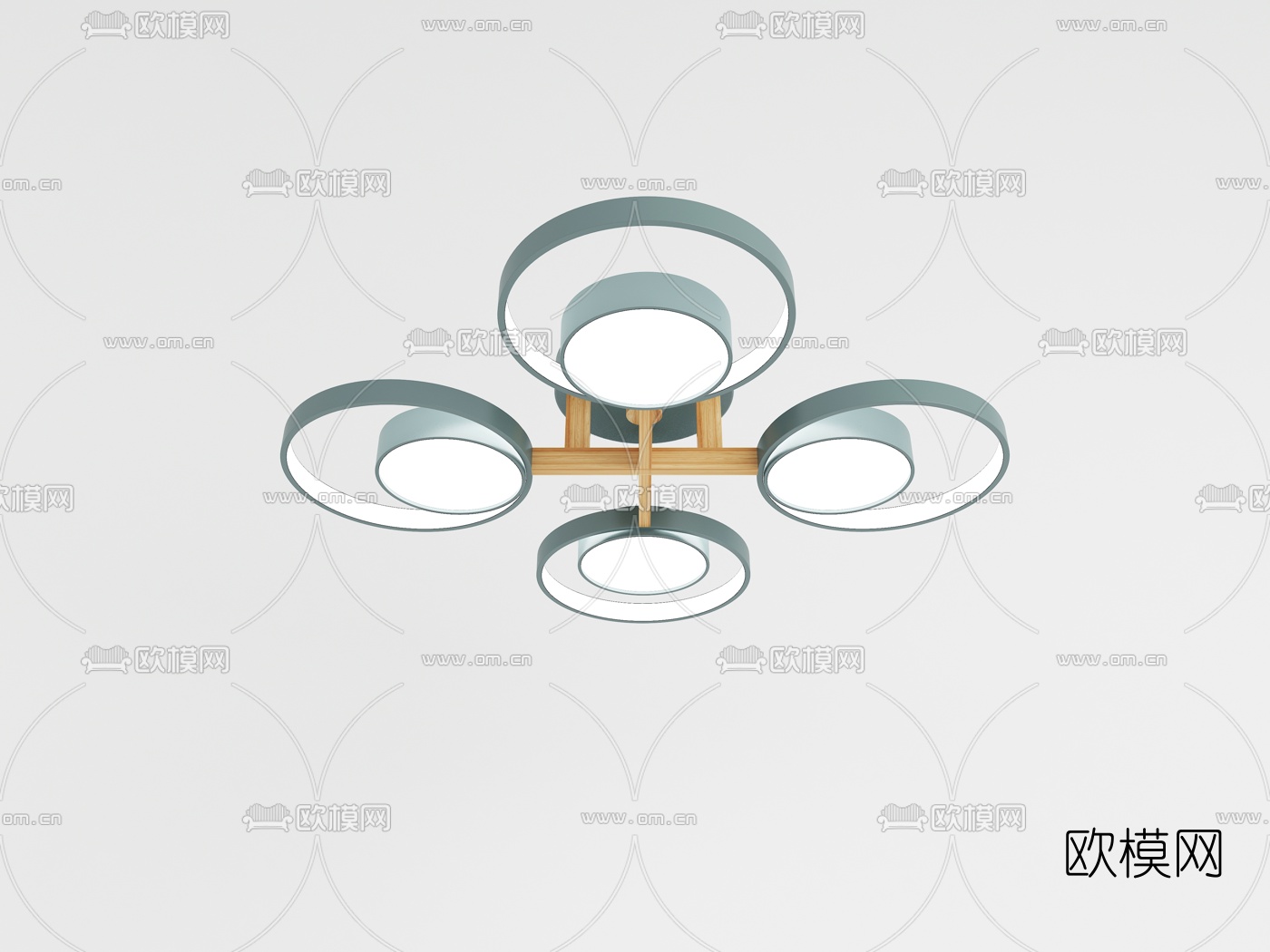北欧多头吸顶灯3d模型下载（渲染图9）