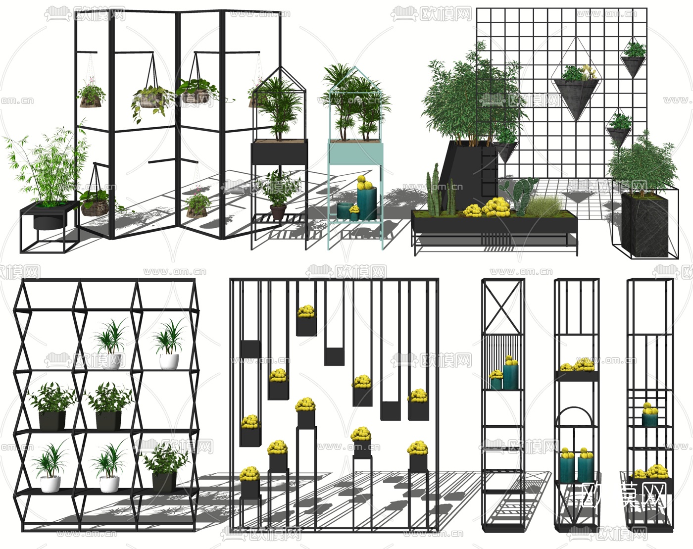 现代花架su模型下载（渲染图1）