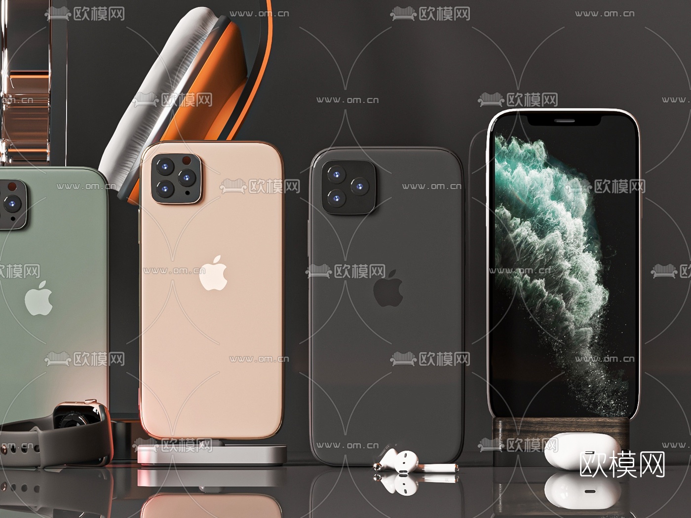 现代苹果手机3d模型