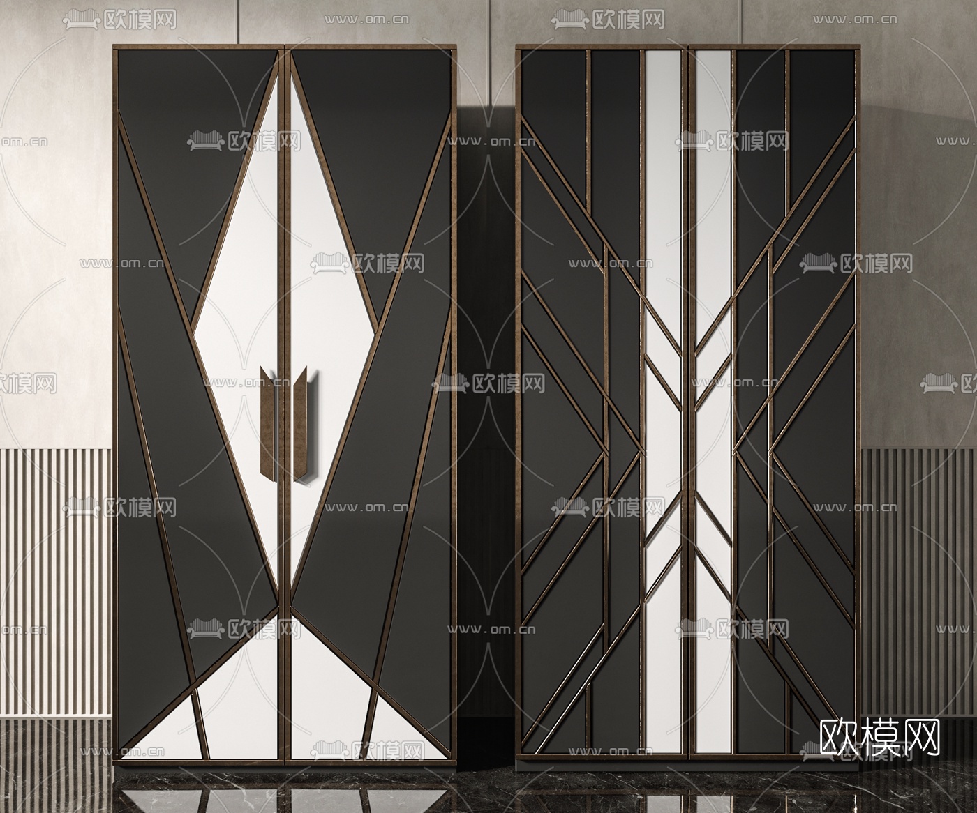 后现代衣柜3d模型下载