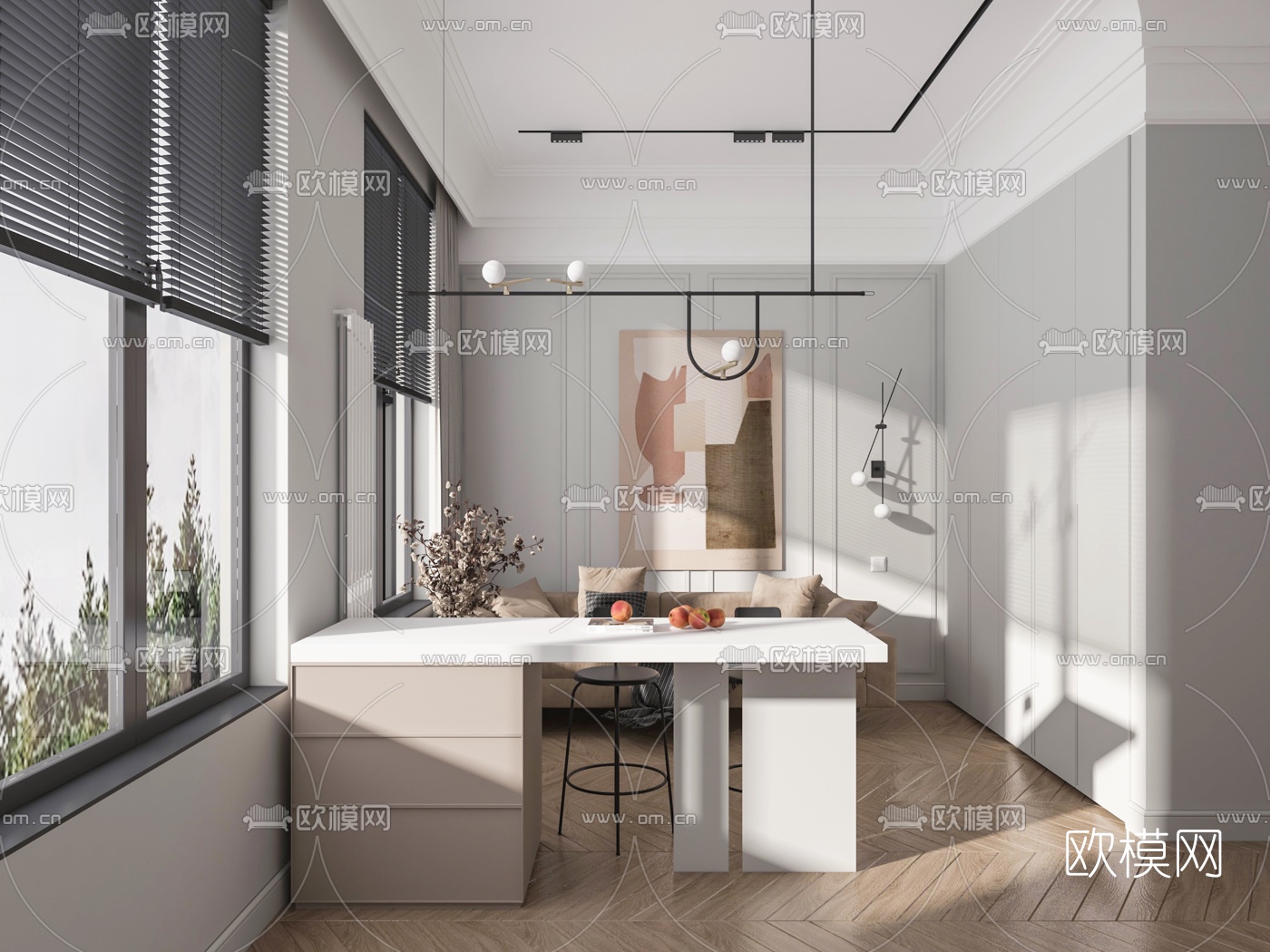 北欧简约公寓客厅3d模型