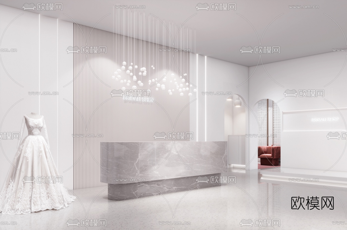 现代婚纱店3d模型
