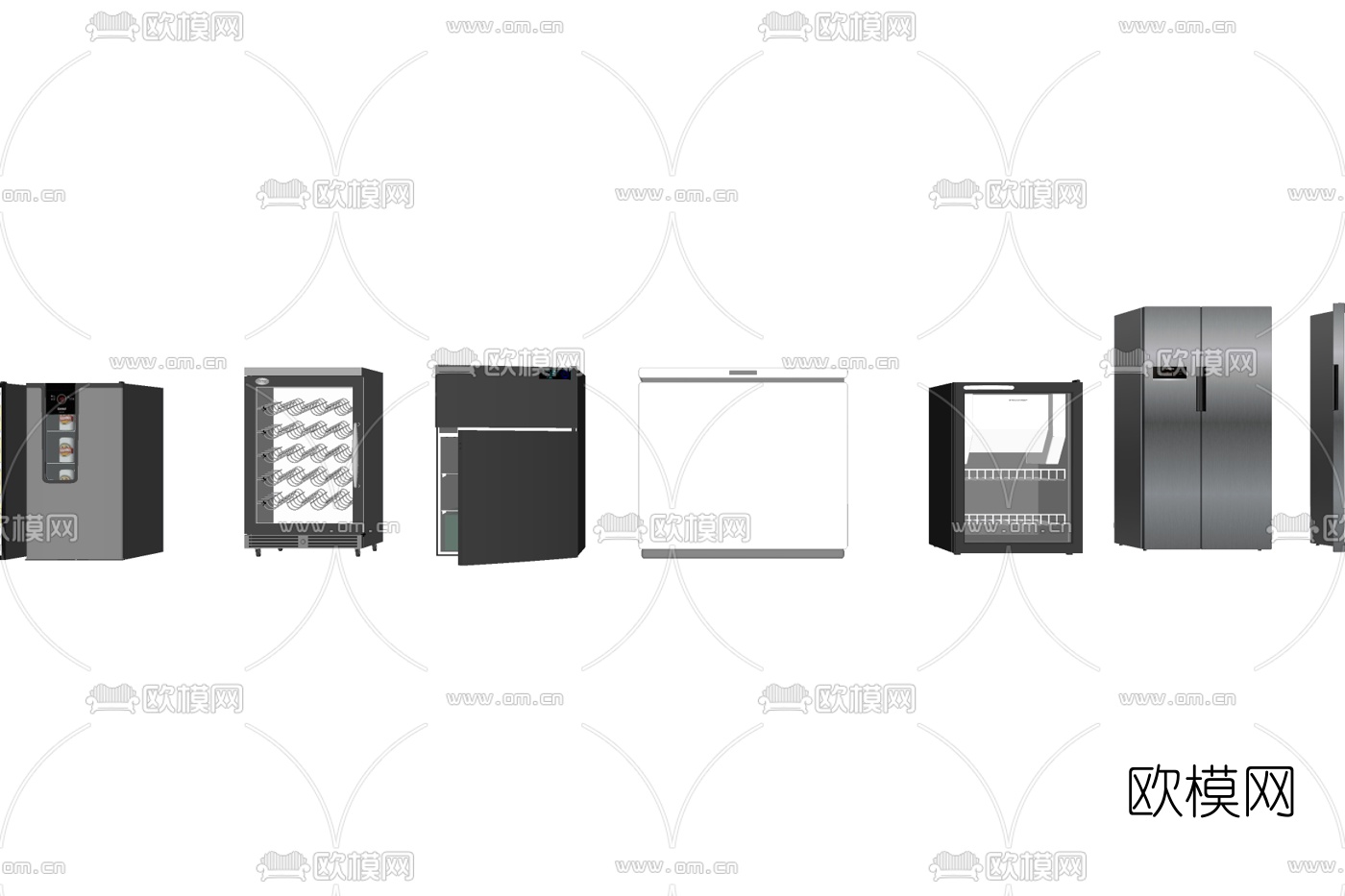 现代冰箱su模型下载