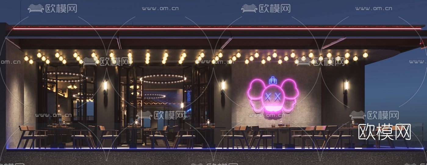美式清吧酒吧3d模型