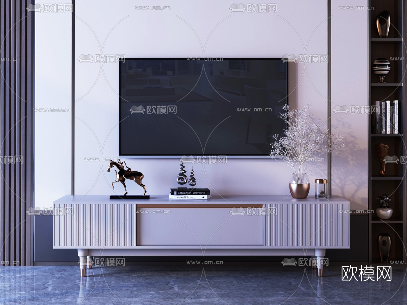 现代简约电视柜3d模型