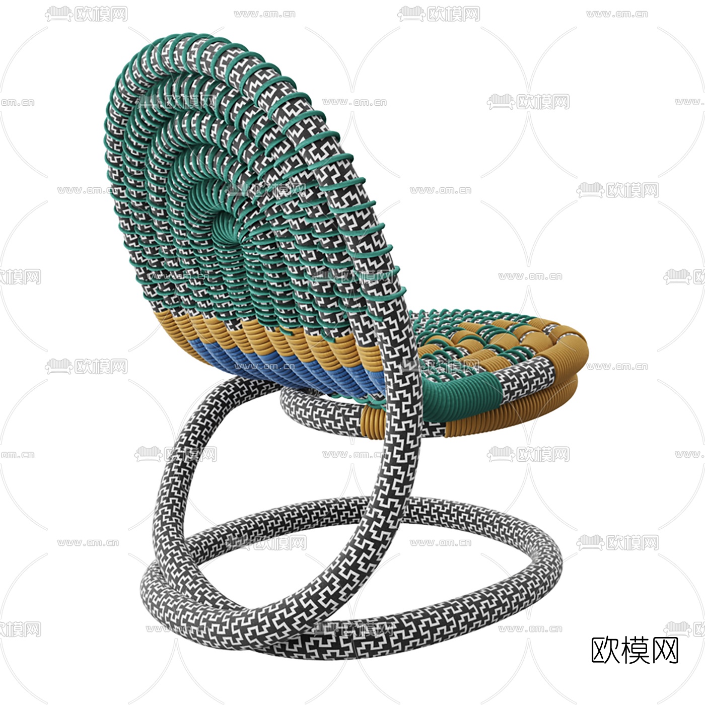 现代编织休闲椅3d模型