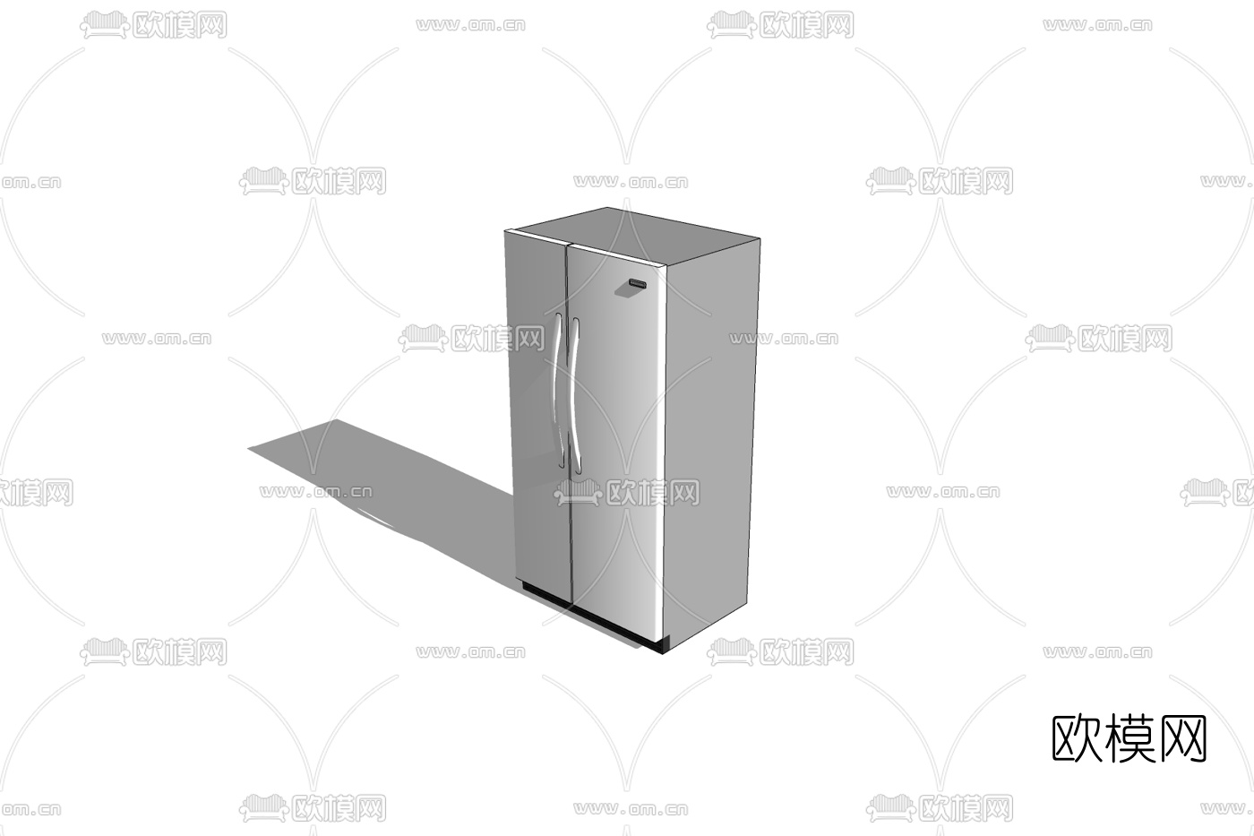 现代双开门冰箱免费su模型下载