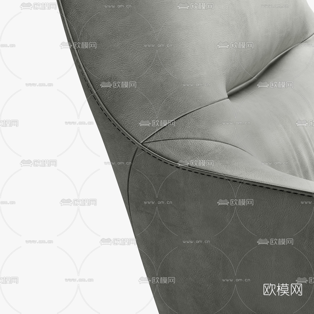 现代皮革办公椅3d模型下载（渲染图4）