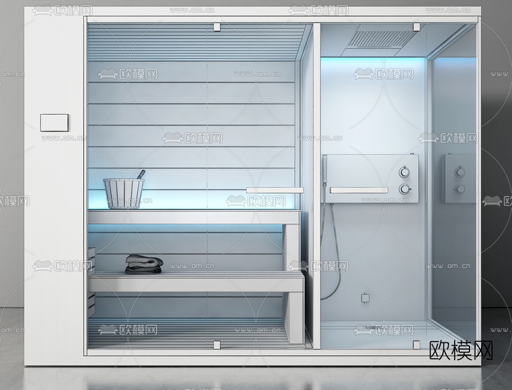 现代桑拿房浴室3d模型下载（渲染图4）