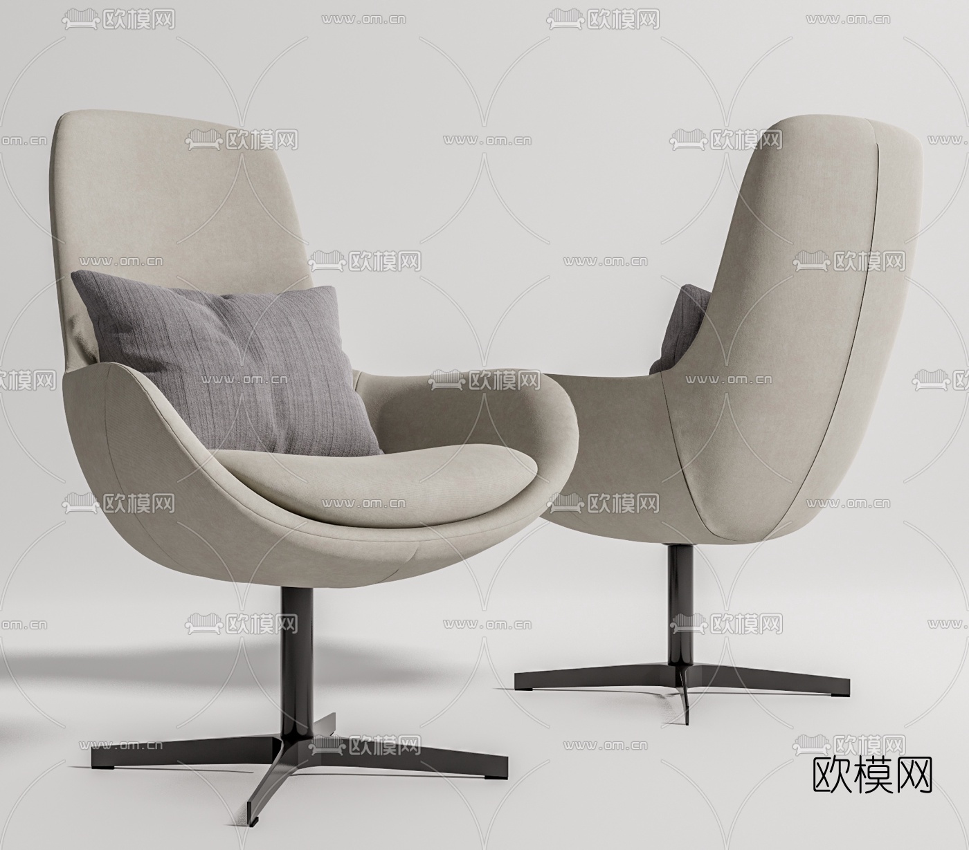 现代布艺休闲椅su模型