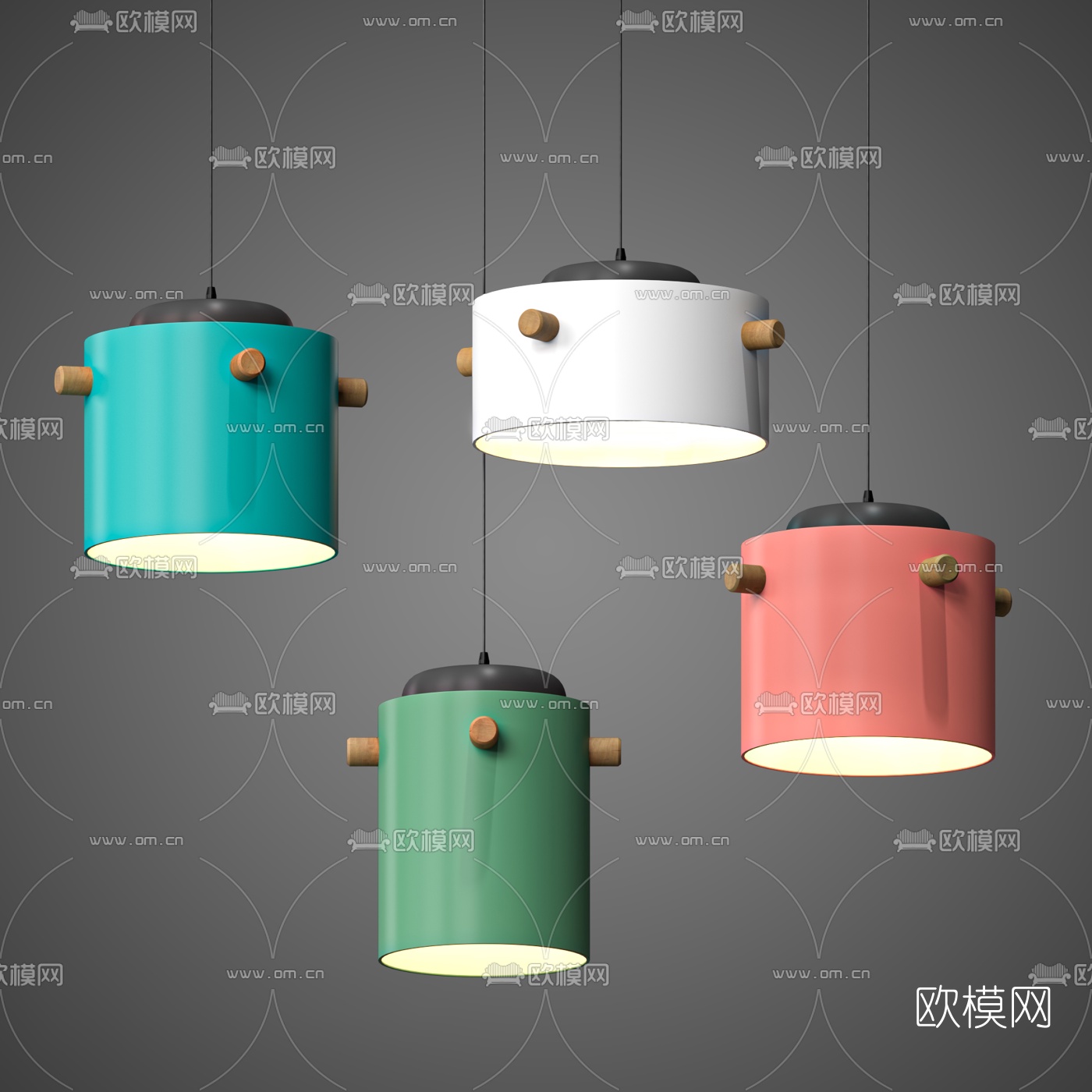 现代吊灯组合3d模型