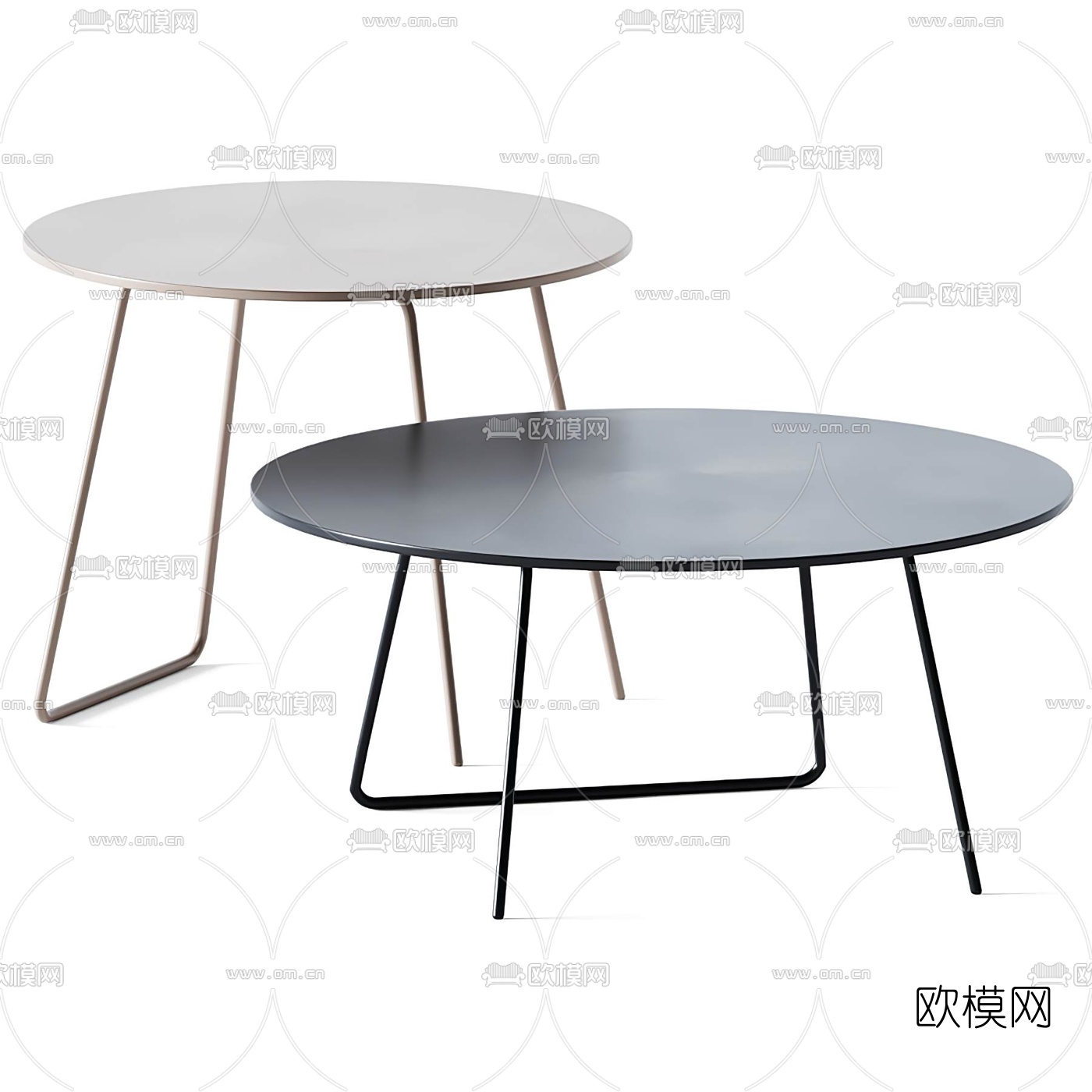 现代极简茶几边几3d模型