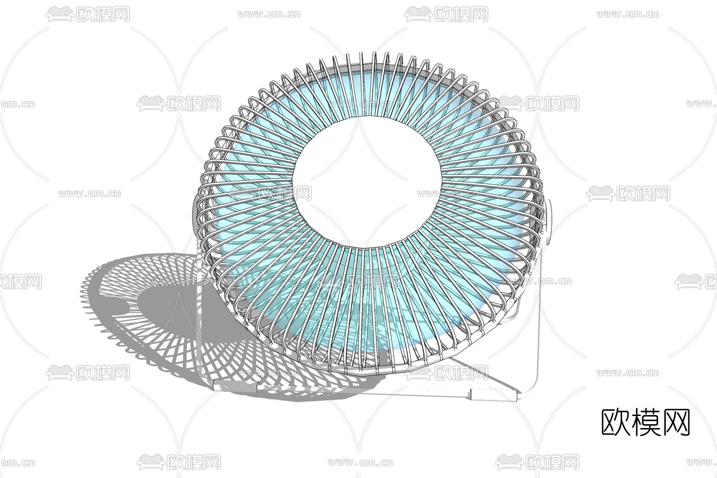 现代台扇风扇免费su模型下载