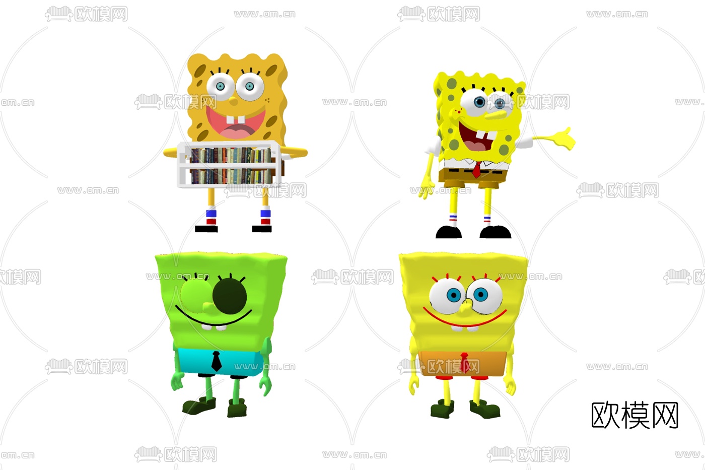 现代海绵宝宝公仔玩具su模型下载
