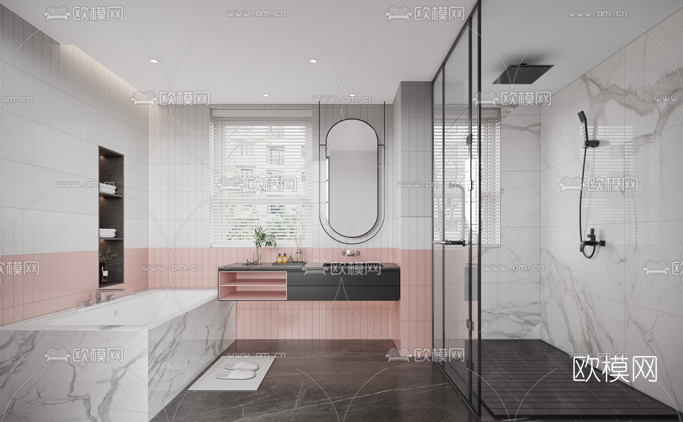 北欧卫生间浴室3d模型下载