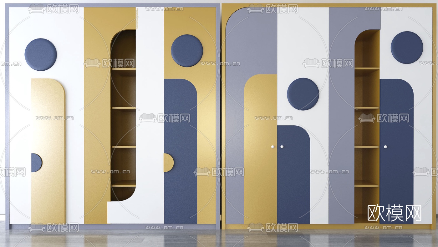 北欧多功能衣柜3d模型