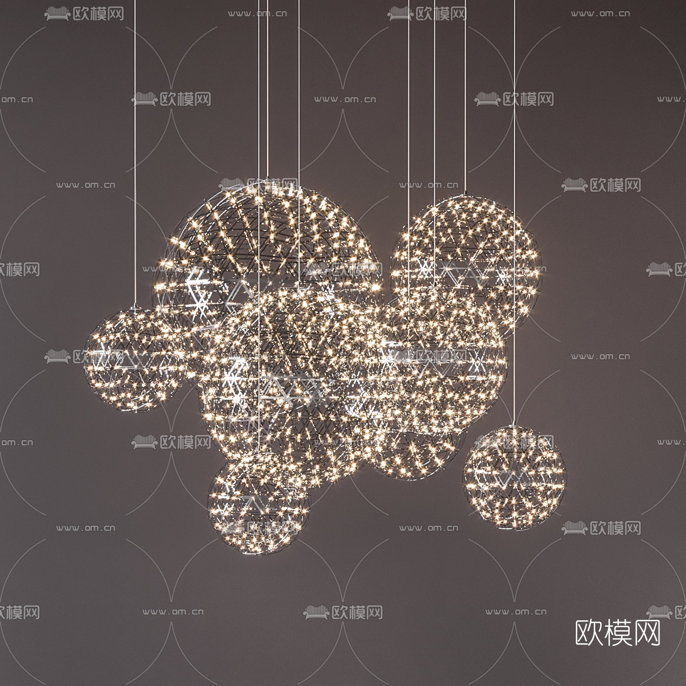 现代球形装饰灯3d模型下载