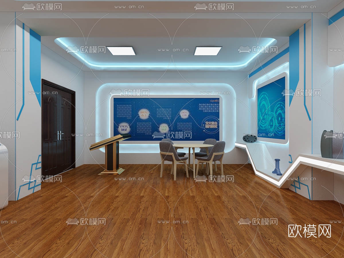 现代工业设备展厅免费3d模型