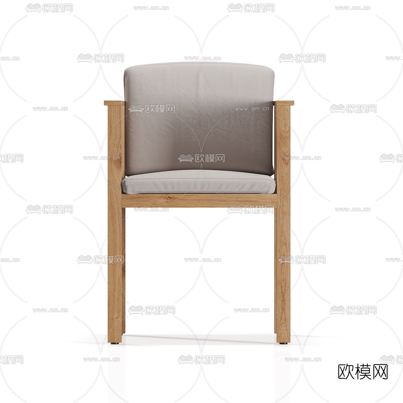 自然风实木单椅3d模型下载（渲染图4）