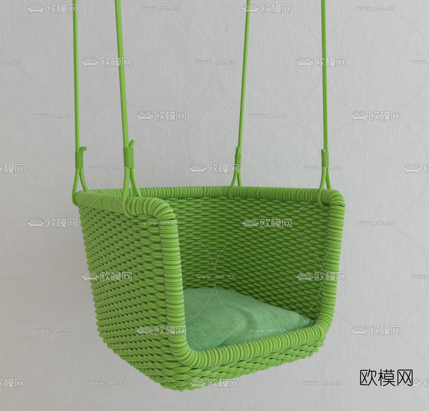 现代藤编吊椅3d模型