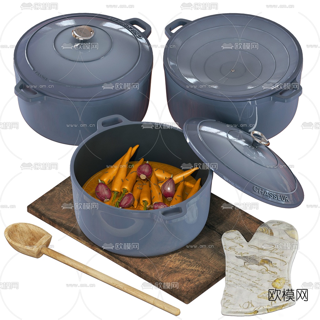 北欧汤锅胡萝卜3d模型下载（渲染图1）