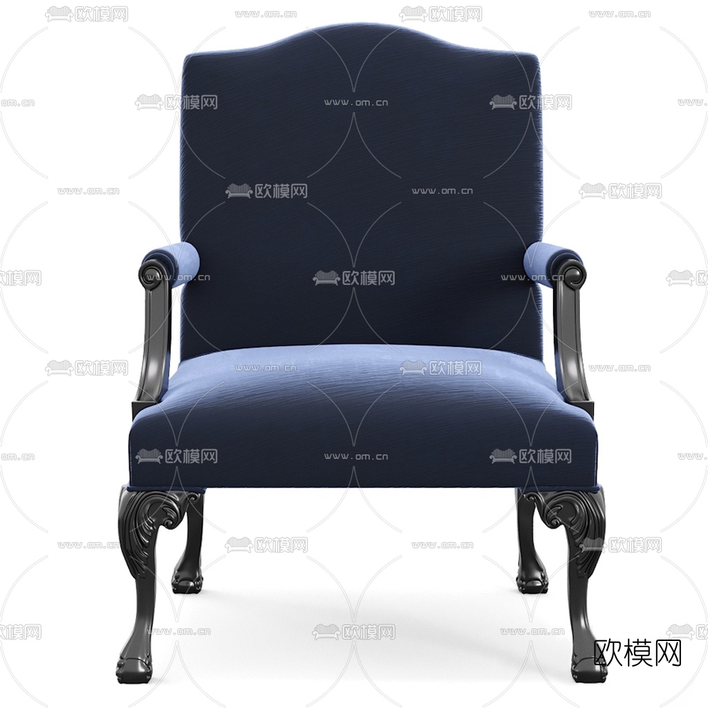 欧式布艺单人沙发3d模型