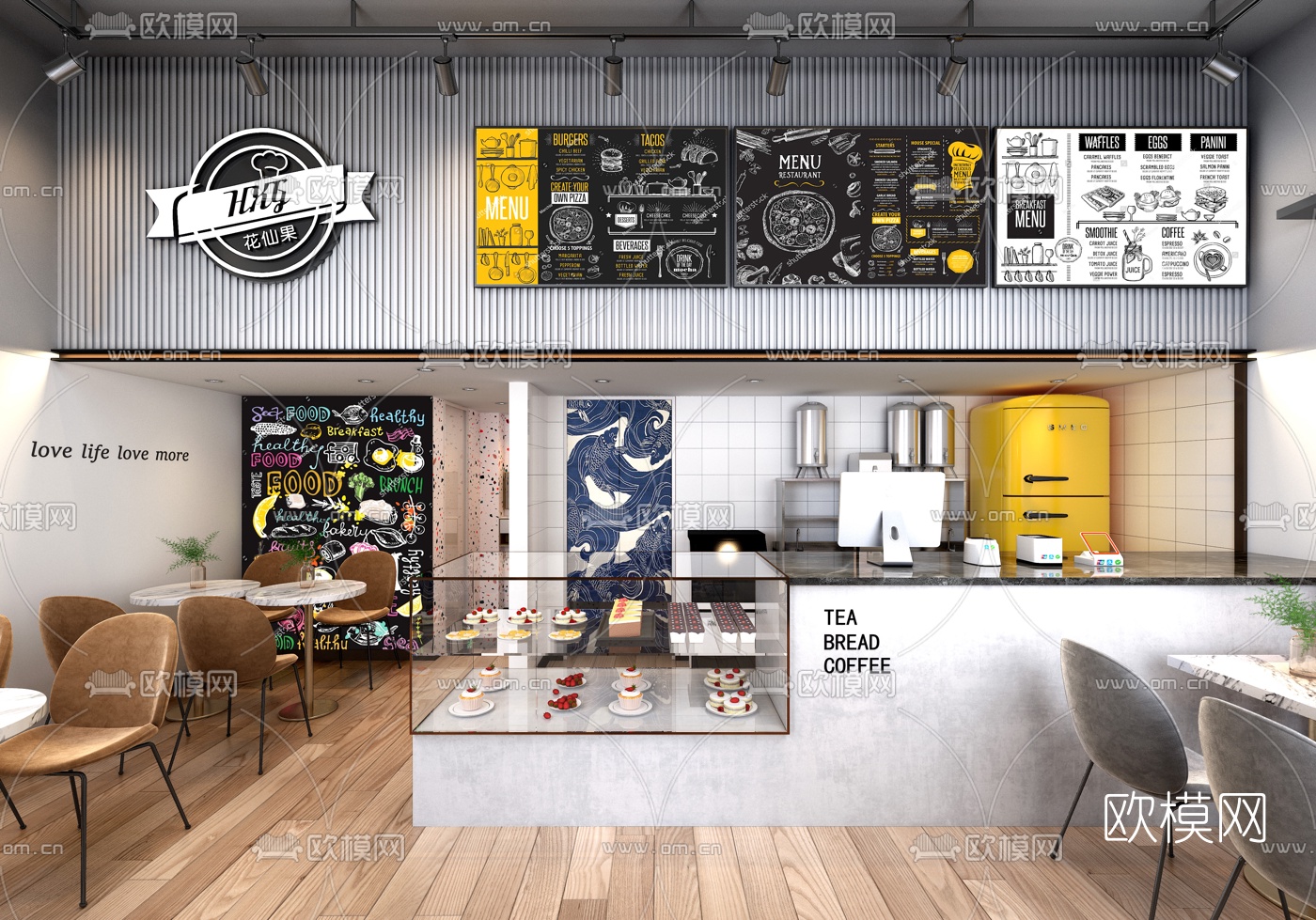 北欧简约奶茶甜品店3d模型