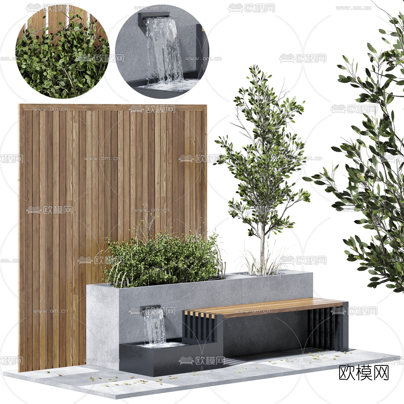现代户外公用椅3d模型