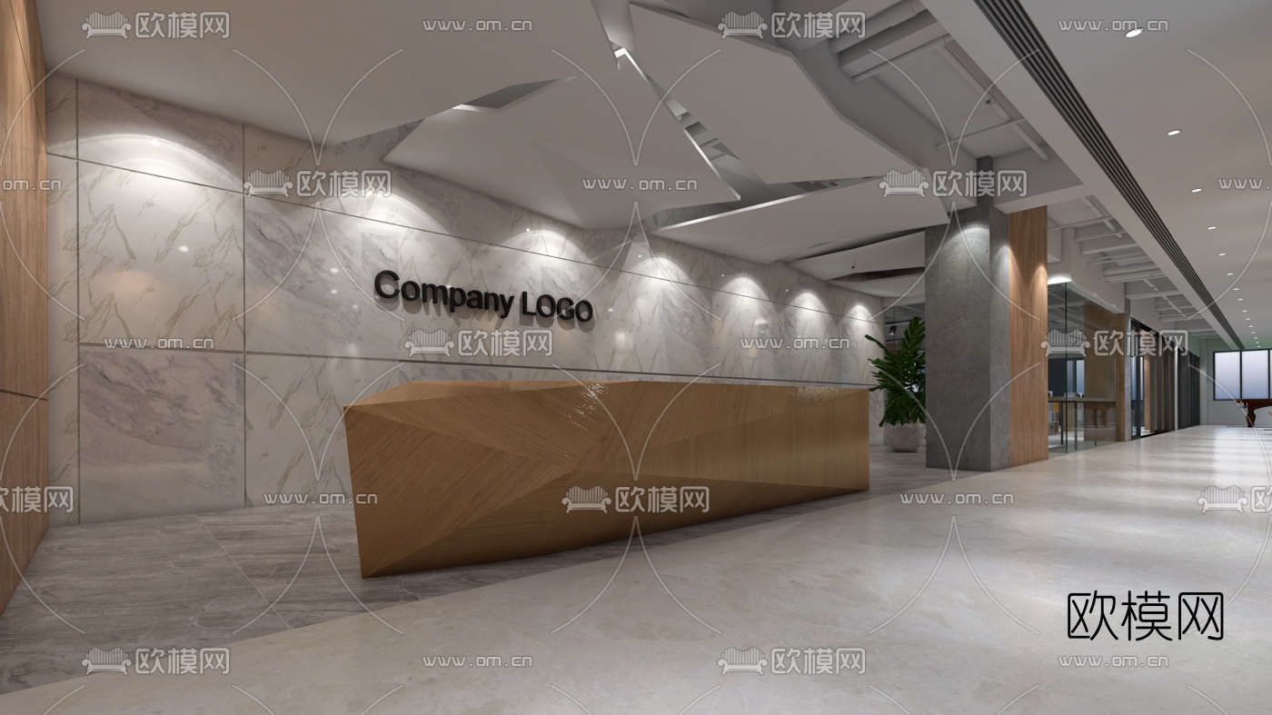 现代办公室su模型下载（渲染图1）